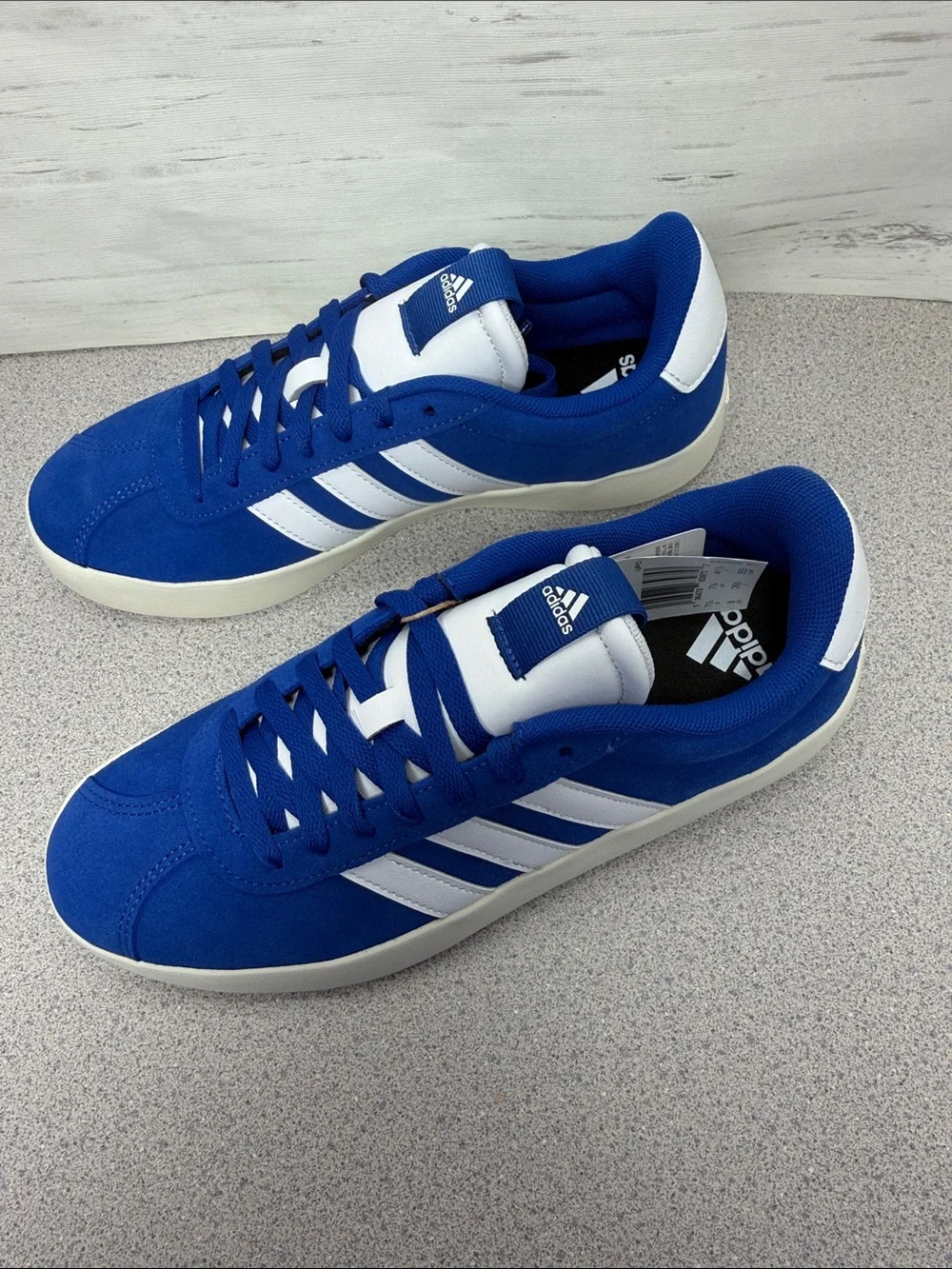 adidas Blue Low-Top Sneakers with White Stripes
